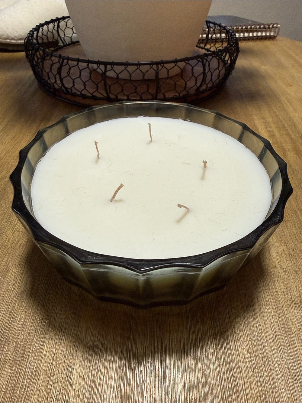 Magnolia Homes Lemon & Cedar Hand-Poured Multi-Wick Glass Green Candle